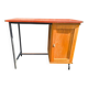 Vintage 1950s desk in red Formica, wood and metal.