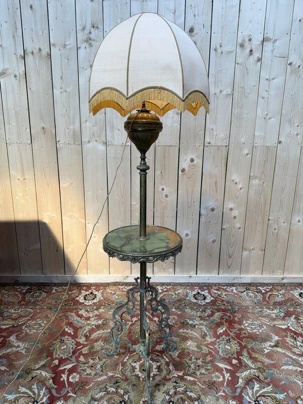 Lampadaire en bronze et onyx de style Napoléon III