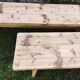 Paire de bancs de ferme bois massif 2 M