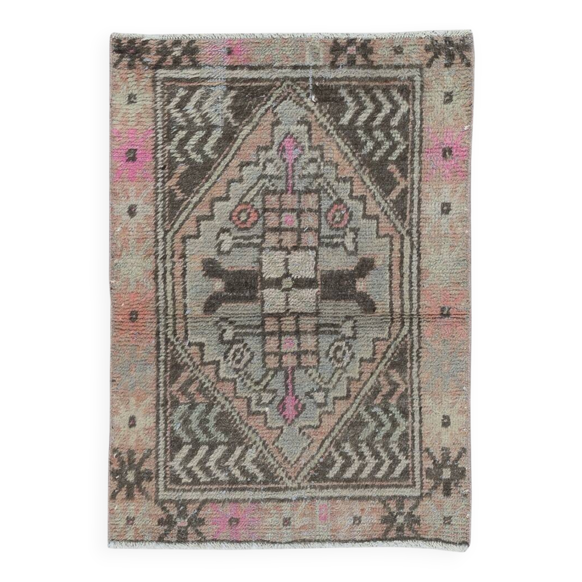 Vintage Handmade Scatter Rug, Turkish Accent Rug, Decorative Door Mat