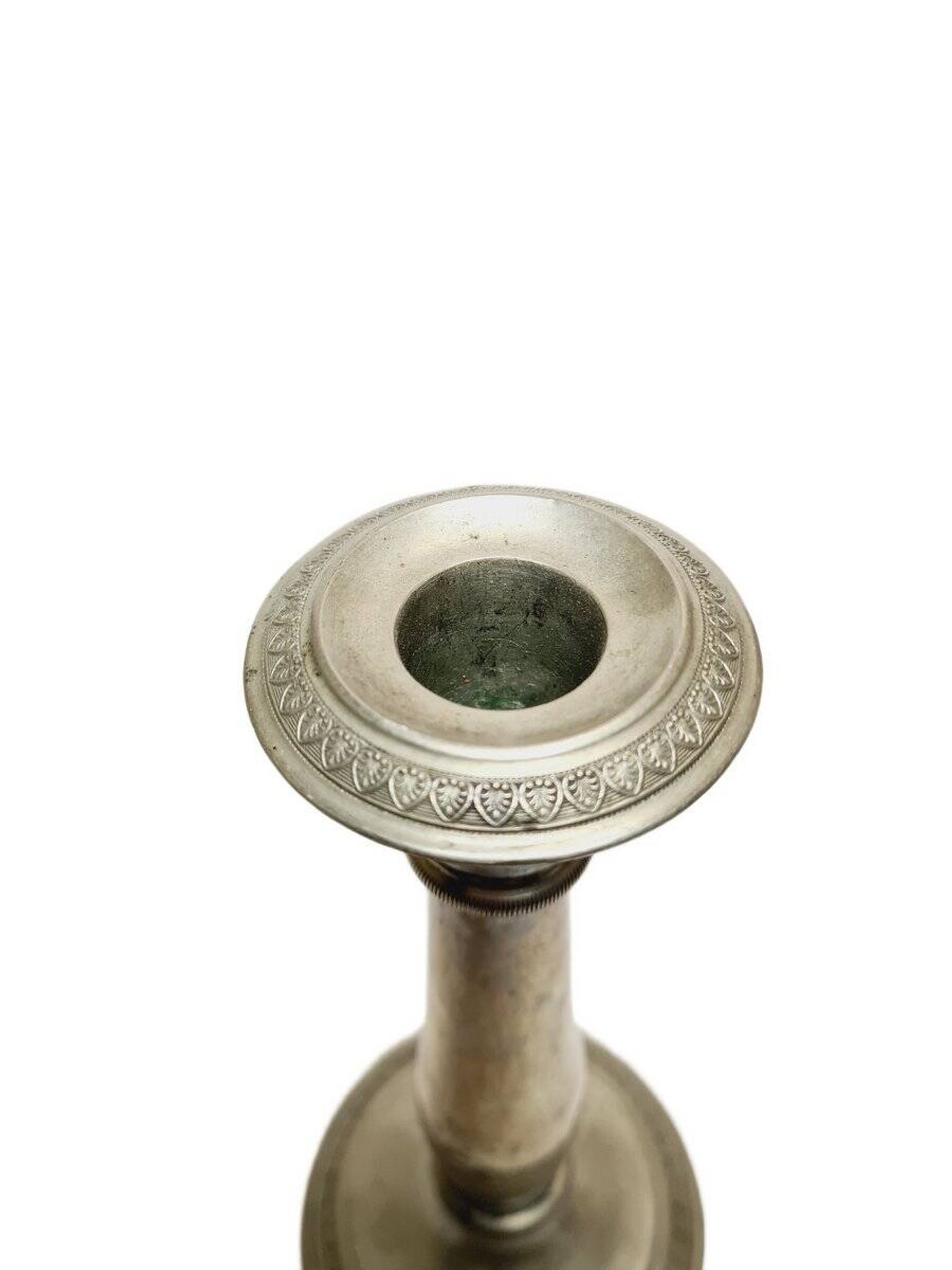 Eclectic gilloched candlestick, 1900s