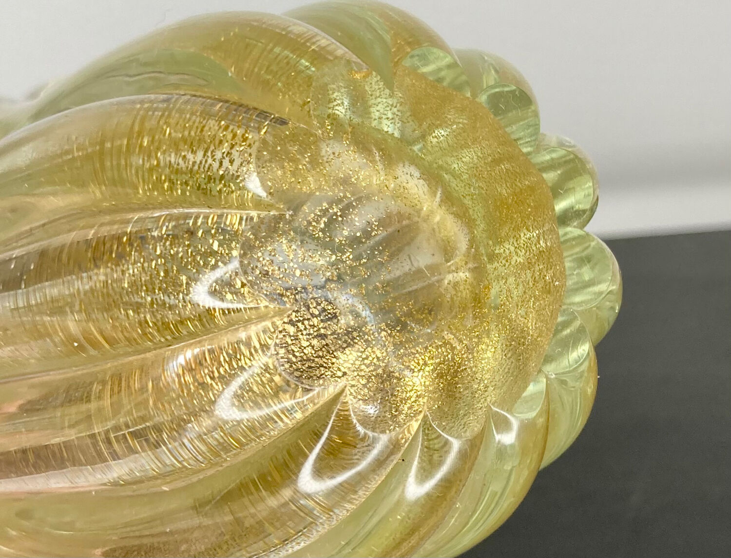 Vase Murano paillons d’or
