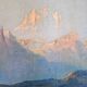 August Achilles (1798-1861) - Oil on canvas - Lakeside landscape in Switzerland