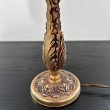 Brass lamp with pagoda shade