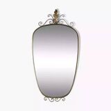 50s-60s freeform rearview mirror on brass frame