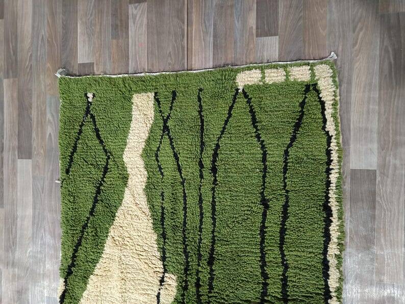 Green Moroccan rug, authentic Moroccan rug, 150/250cm