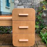 Art Deco dressing table in raw oak produced by Tatra Nabytok Czechoslovakia 1950