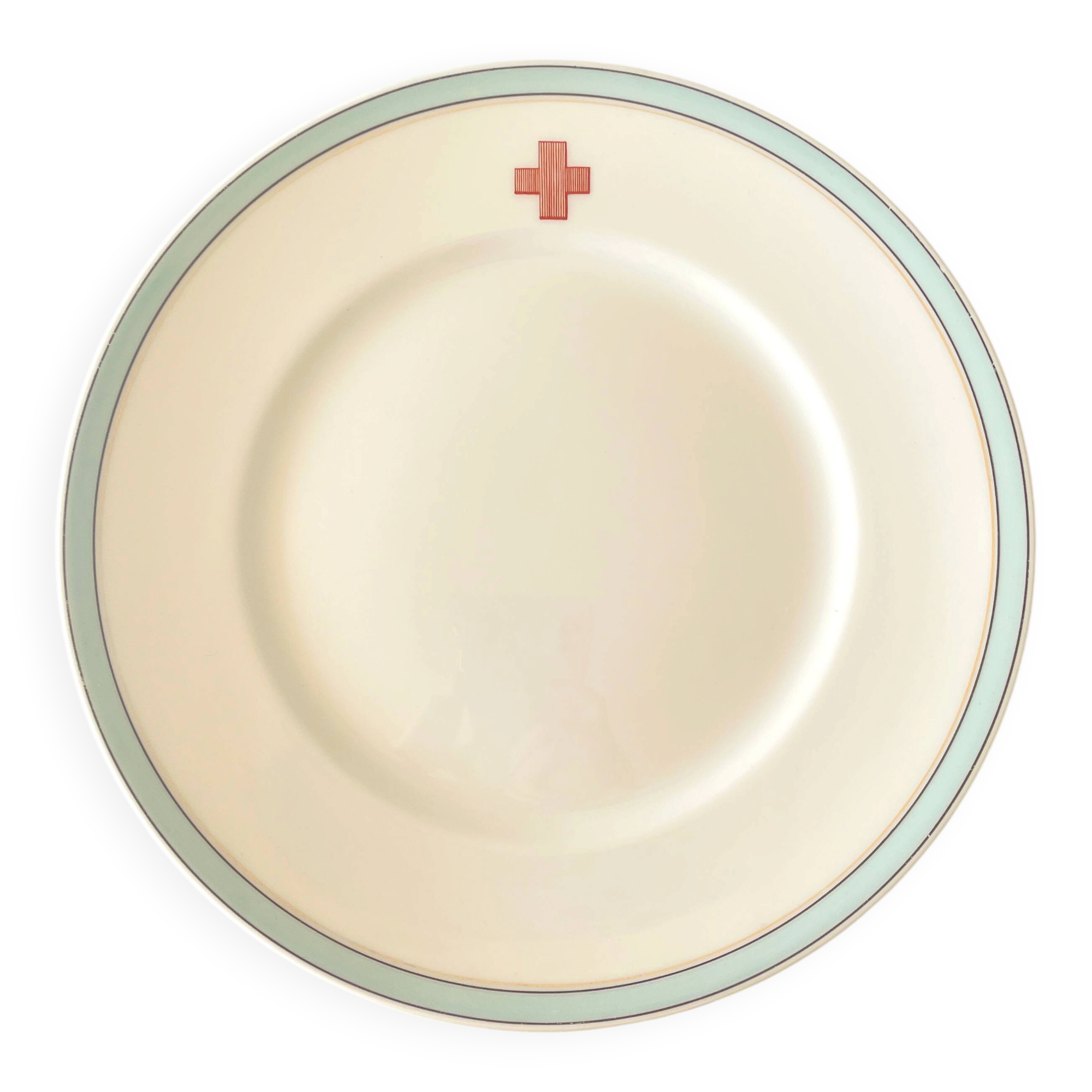 Pair of Limoges Porcelain Compotiers – Red Cross / Hospital Style