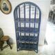 Blue rattan shelf