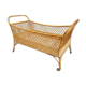 Former cradle bed baby rotin curved on vintage 60s roulettes