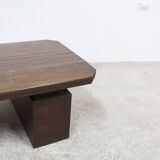 1960s Brutalist style rectangular coffee table with cut corners