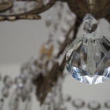 Napoleon III chandelier with crystal pendants, signed Portieux 19th century