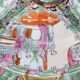 2 Chinese plates polychrome porcelain and gold Canton XXth