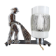 Rare Art Deco "Fire Soldier" Chromed Bronze Lamp, Poland, 1950-60