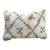 Housse de coussin vintage en laine berbère : Coussin tapis marocain,