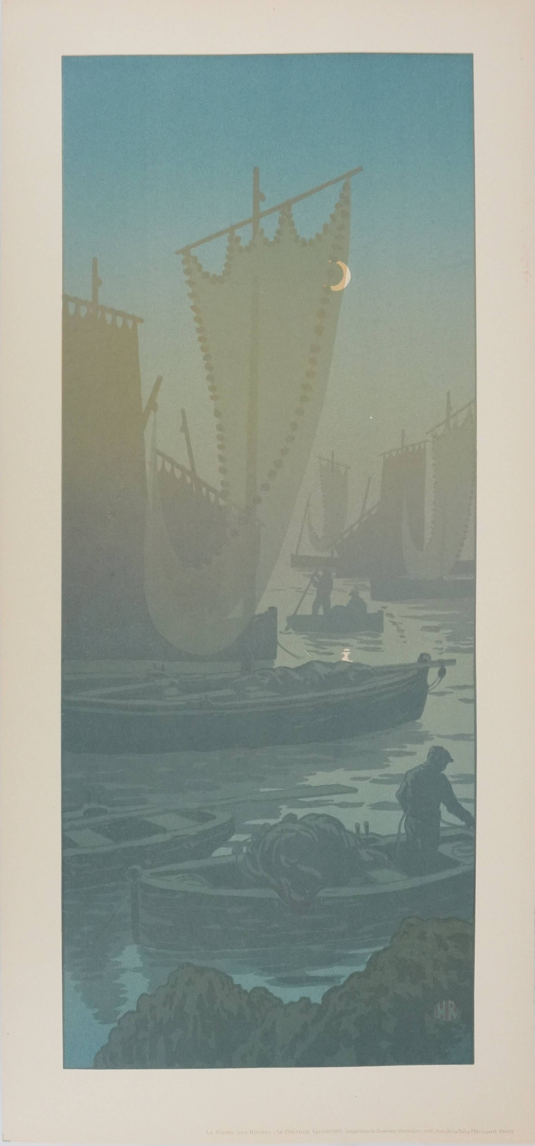 Henri RIVIERE: Brittany, First Quarter, Original signed lithograph