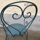 1 Table and 2 wrought iron garden chairs 1950 vintage