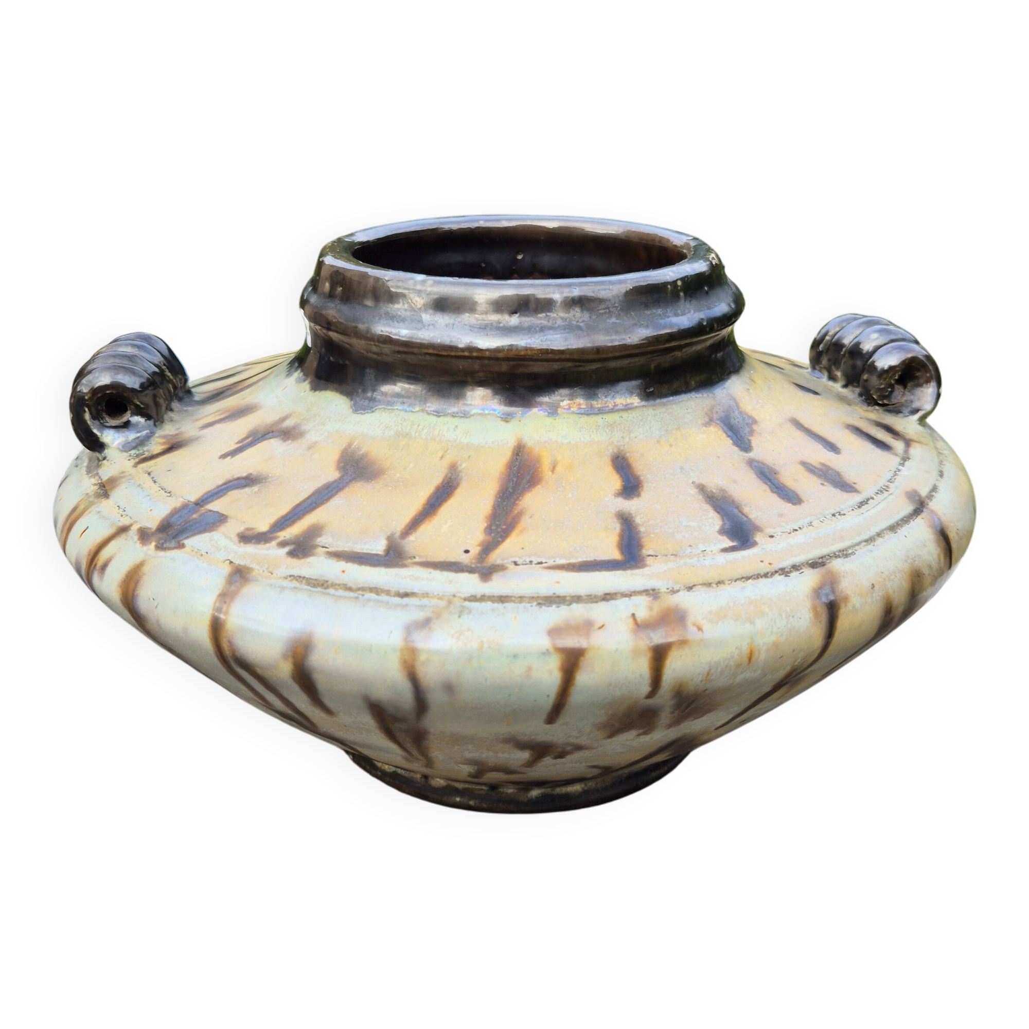 Splendid Organic Stoneware Vase – Signed Gaston Thirot