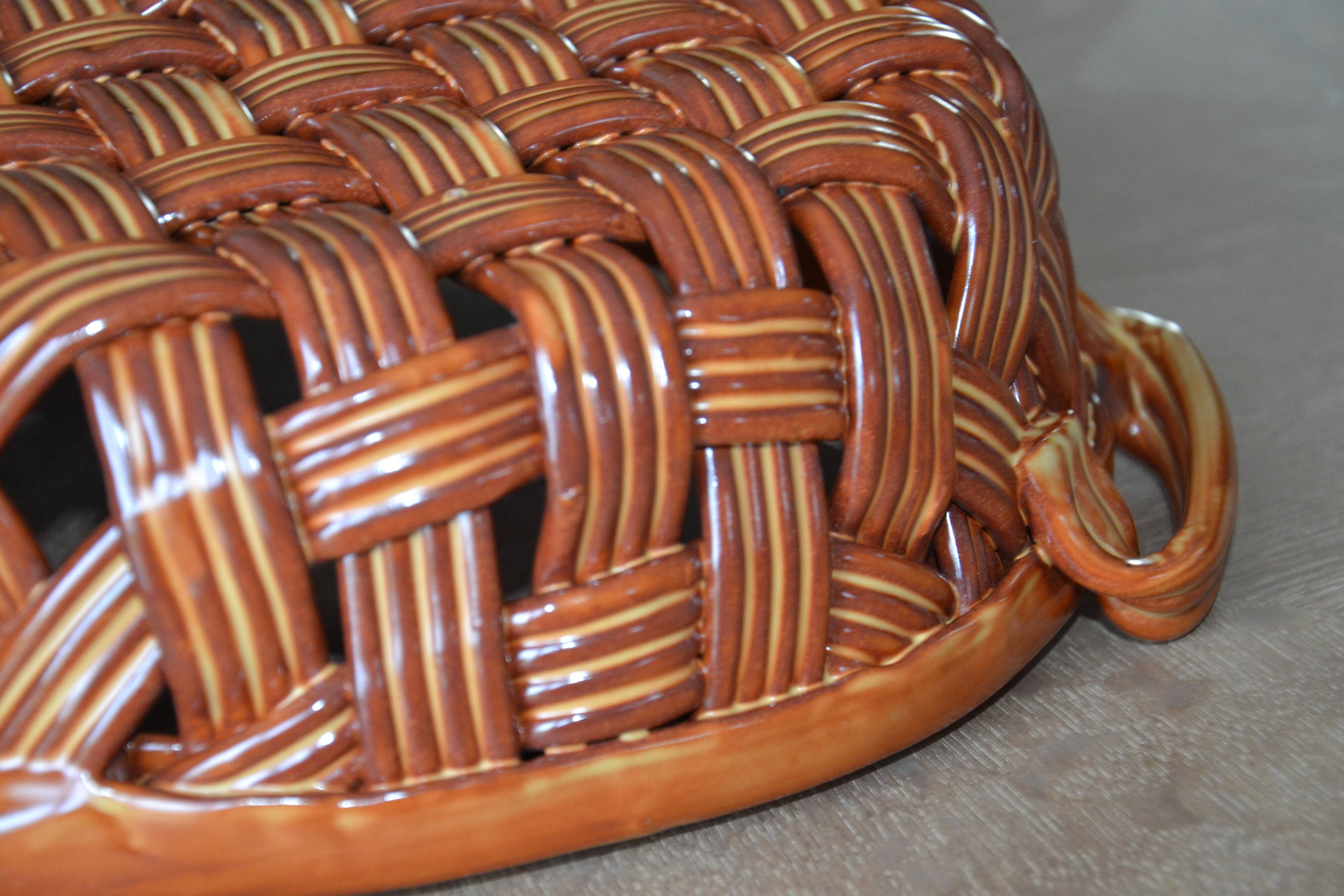 Vintage woven fruit bowl