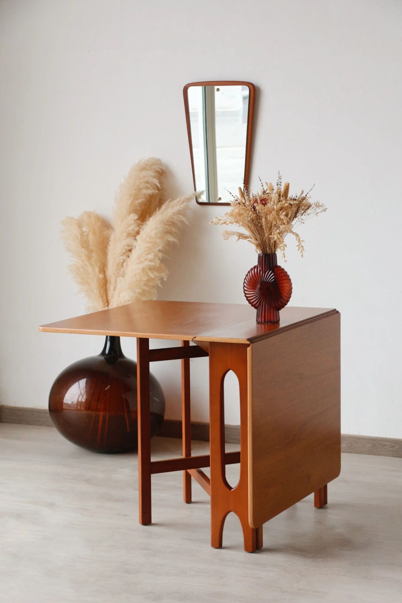 Scandinavian drop-leaf table – Bendt Winge – Teak and beech – 1950s/60s