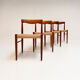 Refurbished set of 4 papercord chairs by H. Klein for Bramin, 1960s