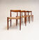 Refurbished set of 4 papercord chairs by H. Klein for Bramin, 1960s