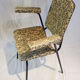 2 small black and white armchairs