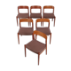 6 chaises de salle à manger Niels Moller modèle 75 Danemark 1960