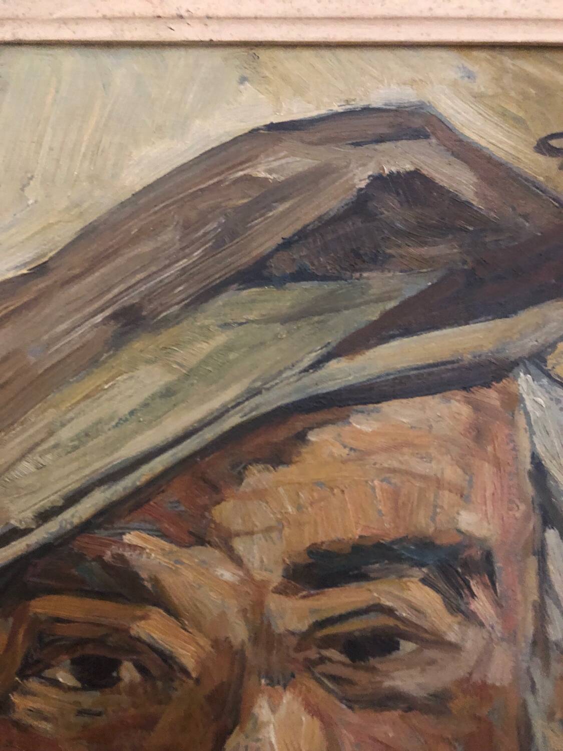 Oil on panel portrait of an old bearded man