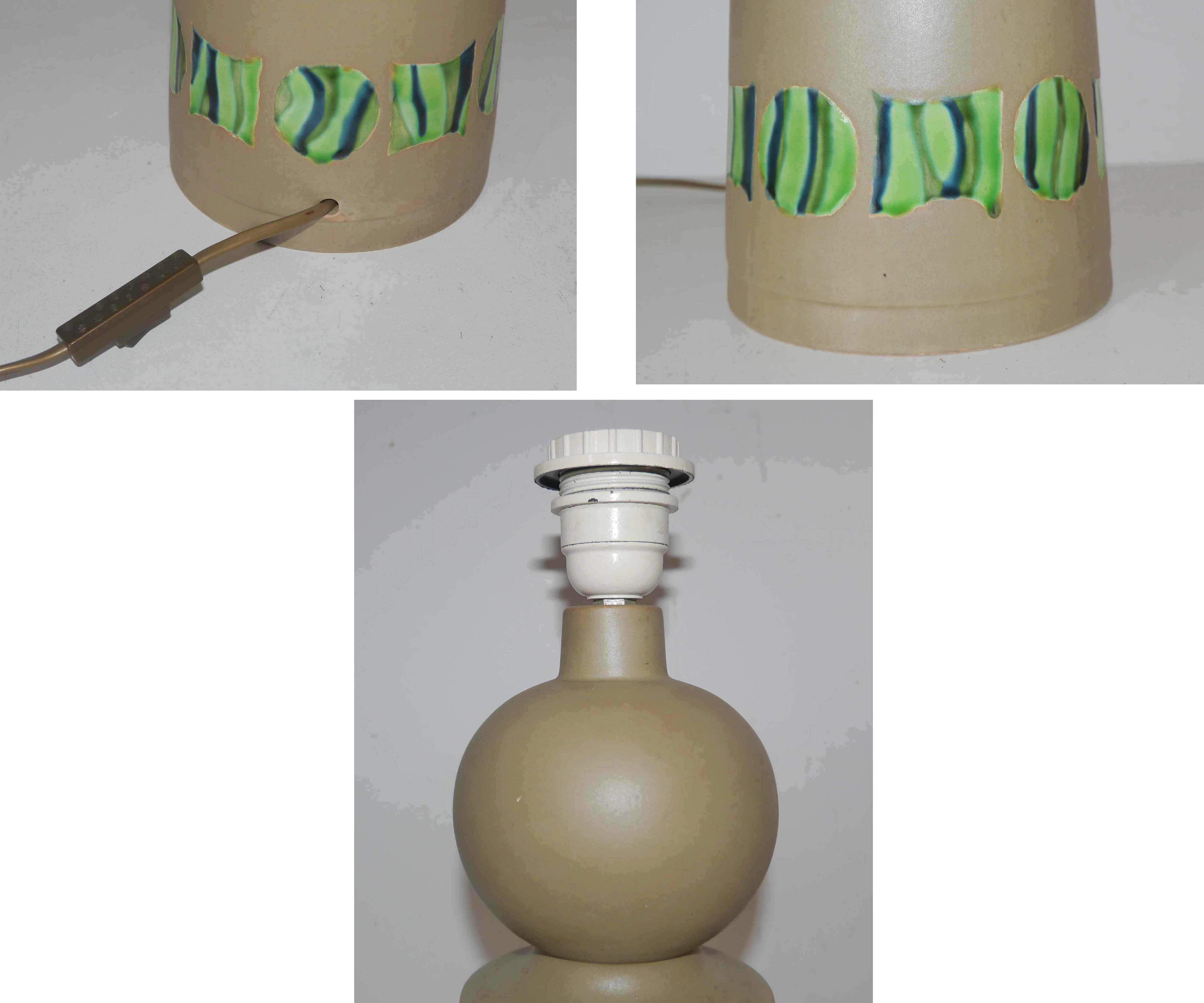 Lampe des années 7's en céramique