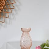 Little hyacinth vase in molded glass, vintage