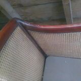 Former caned wood sofa
