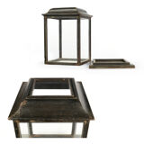 Central showcase in patinated wood