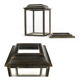 Central showcase in patinated wood