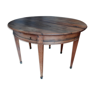 Round table half-moon console