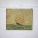Signed marine painting, oil painting, ship at sea, wall decoration, 40's