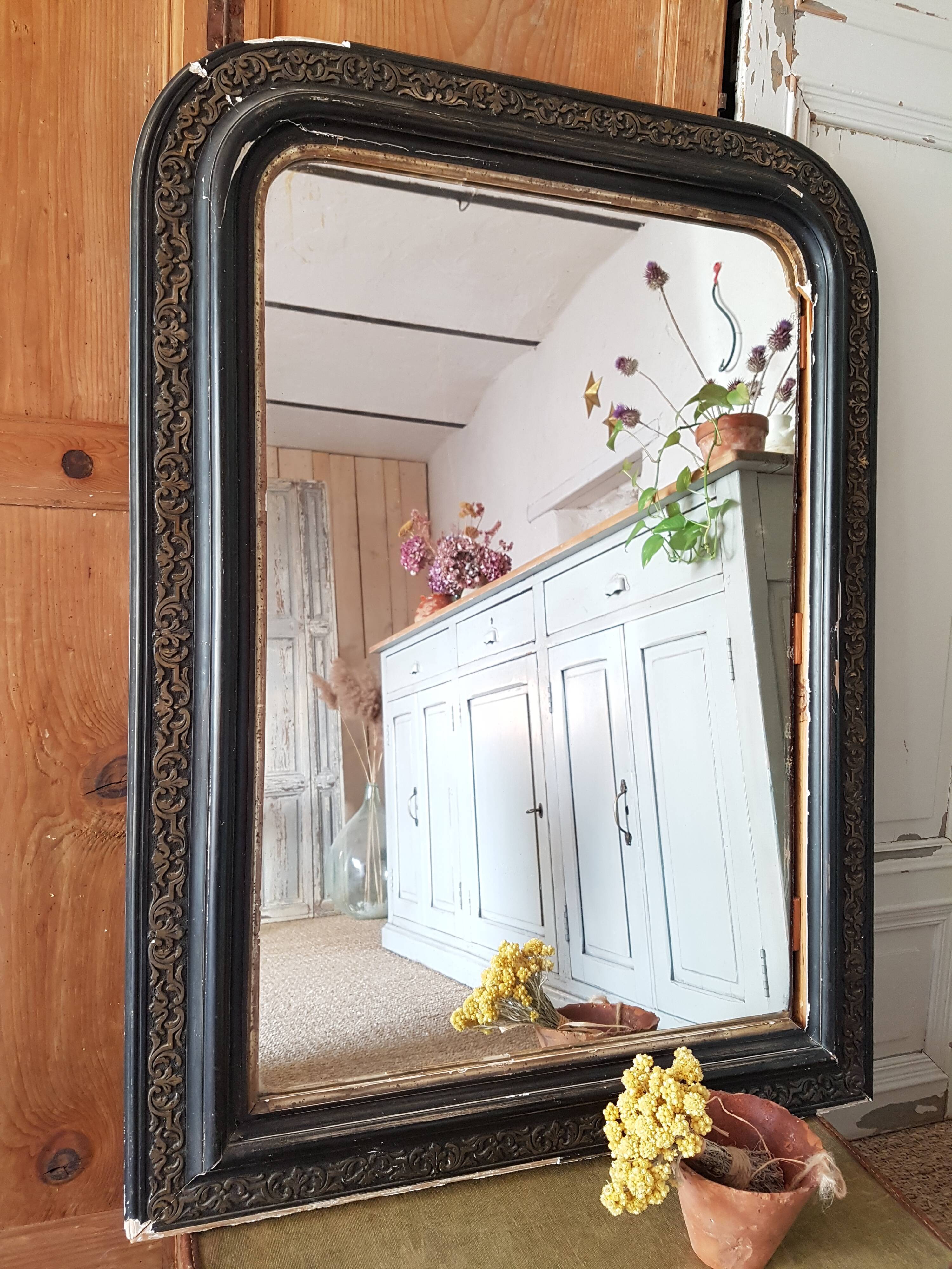 Black mirror Louis Philippe style, 104x79 cm