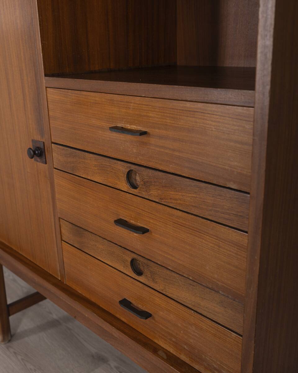 HIGHBOARD VINTAGE 1960S WOODEN SIDEBOARD DESIGN BY BAROVERO