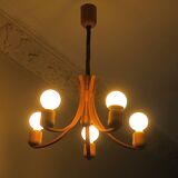 Danish variable height chandelier with 5 arms, 1970s