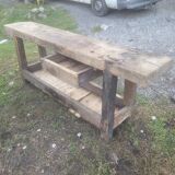 Old piece of furniture by trade, wooden carpenter's establishment