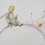 Antoine de Saint-Exupéry: The Little Prince watches the sunset, lithograph.