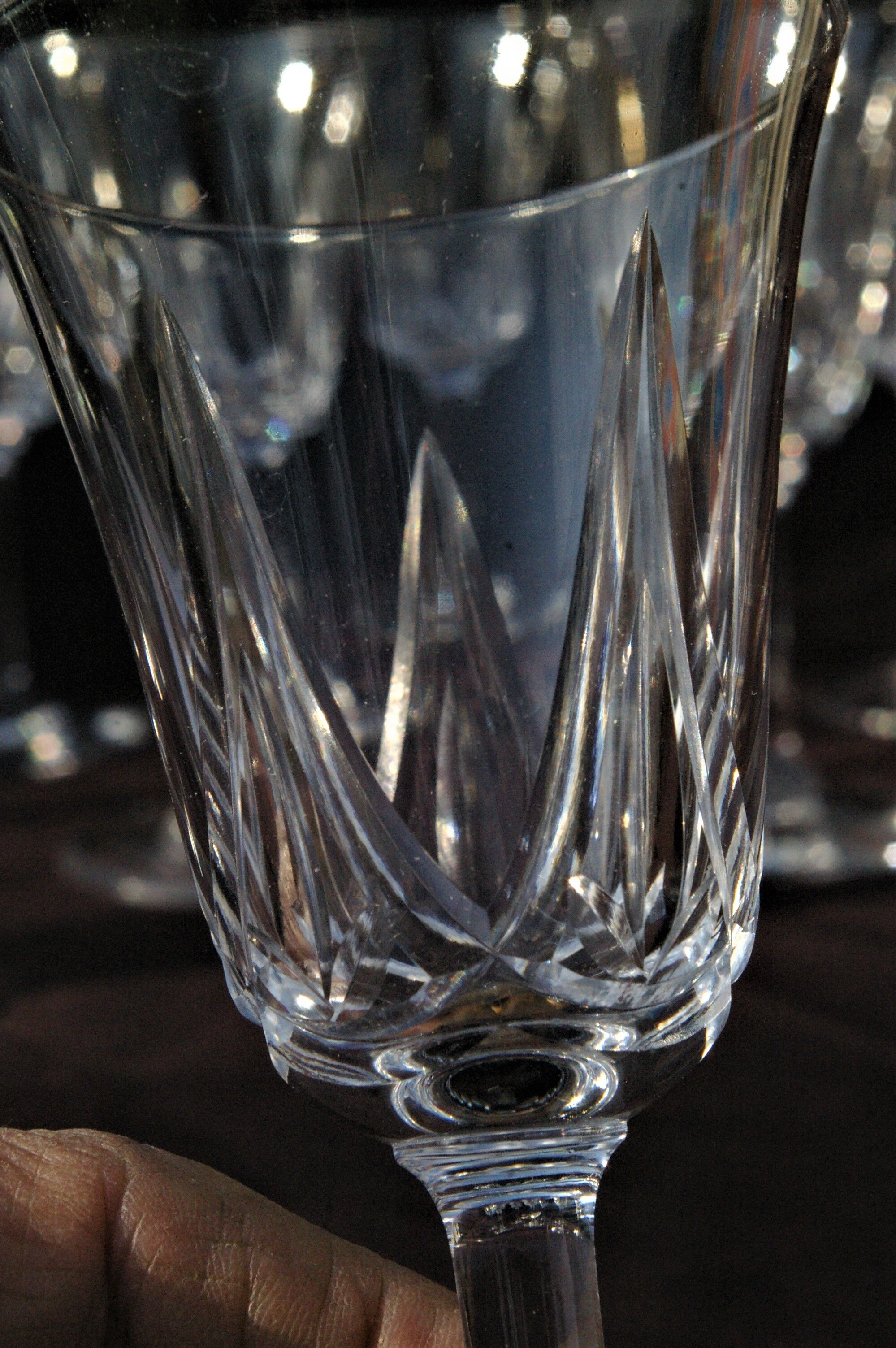 10 Porto Glasses Made of St Louis Crystal Cut Lassalle Model