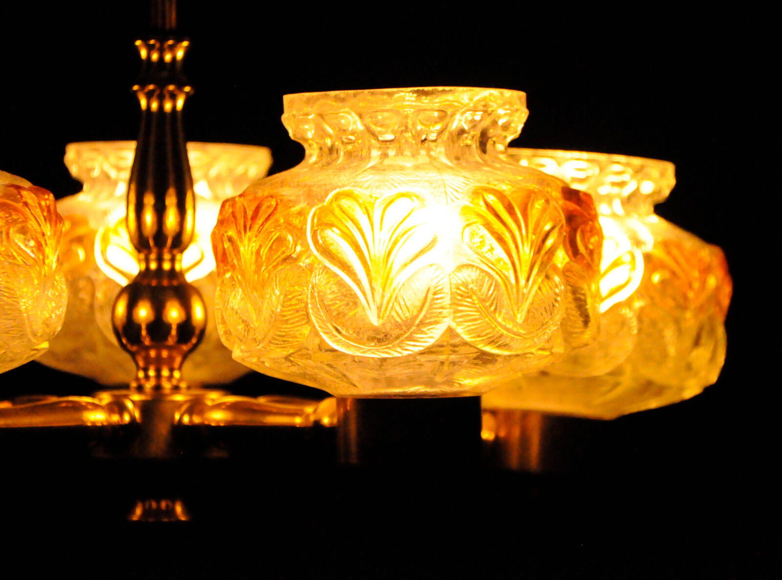 Scandinavian chandelier polished brass