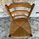 Antique Turned Wood Chair + Woven Straw Seat #D822
