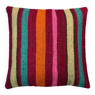 Housse de coussin kilim turc vintage, 40 x 40 cm