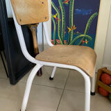 Ancienne chaise écolier enfant bois et métal