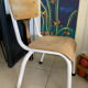 Ancienne chaise écolier enfant bois et métal