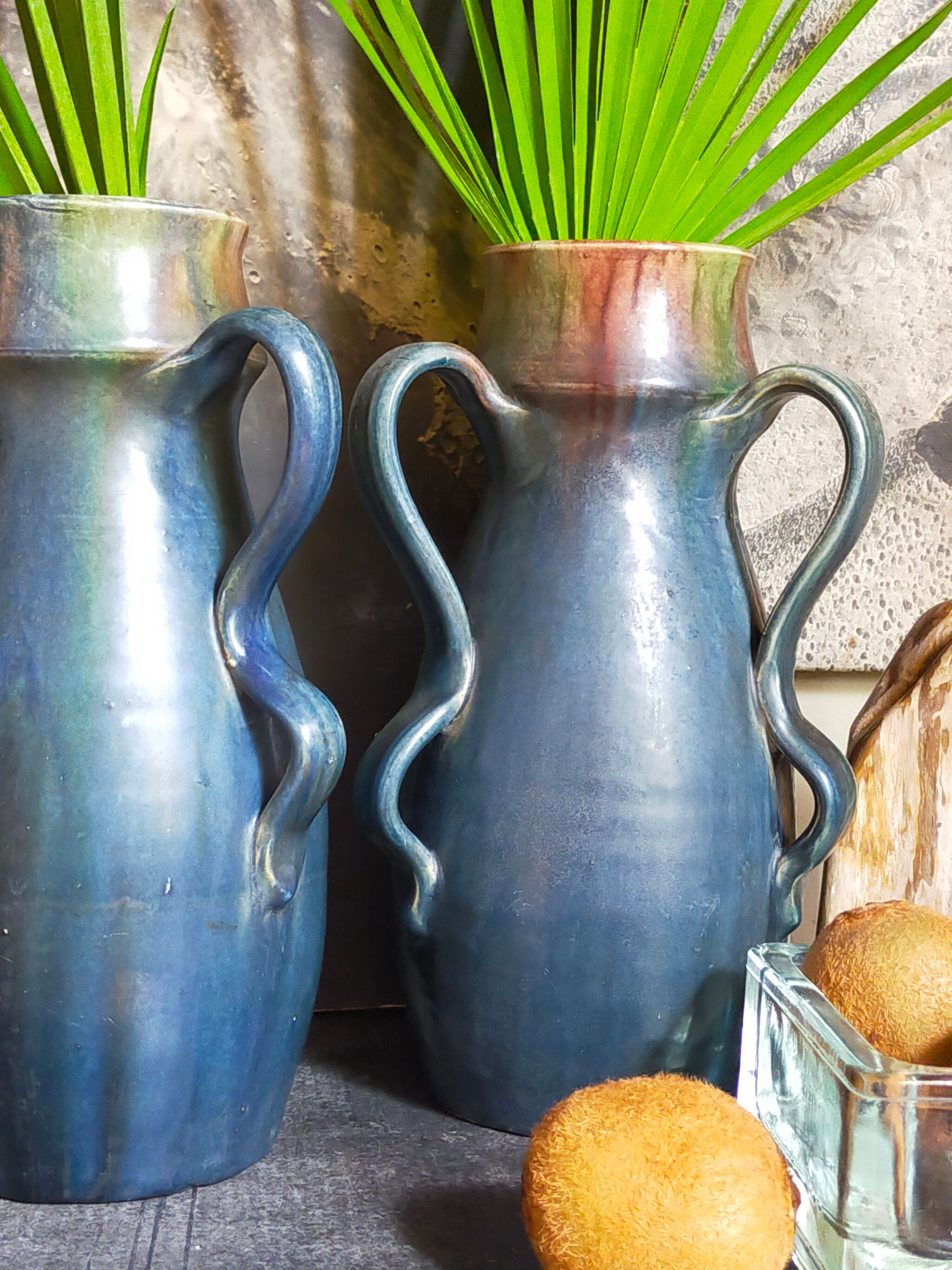 Duo of Flemish pottery of Charles and Auguste Maes early twentieth century