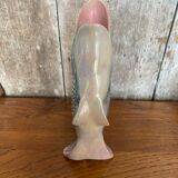 Antique fish shaped vase porcelain from france iridescent vintage