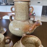 Handmade stoneware tea set, 1970s-80s